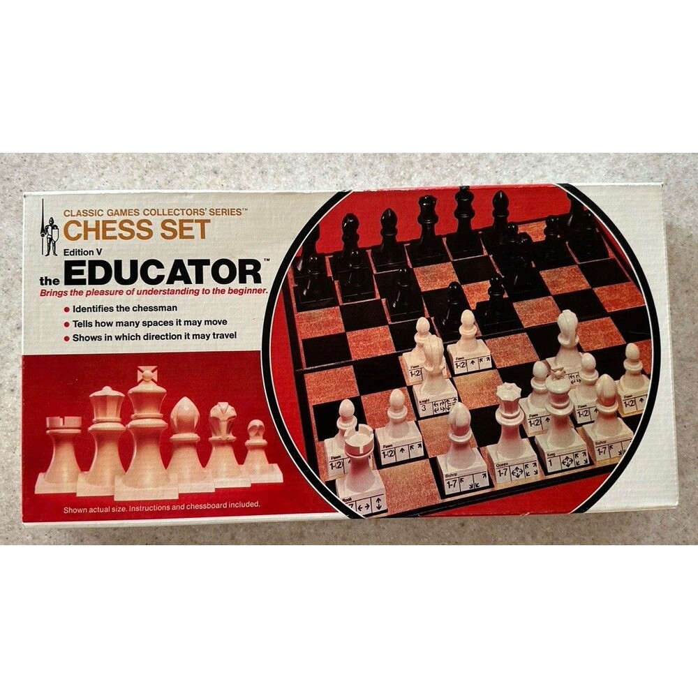 The Educator Chess Set, Classic Games, 1972 Learn To Play! Elementary School